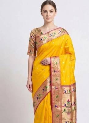 Woven design zari art silk kanjeevaram saree 1