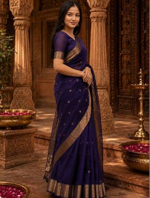 Woven design zari handloom kanjeevaram saree 4