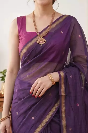 Woven design zari silk blend kanjeevaram saree
