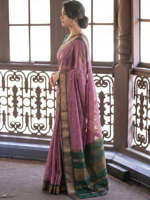 Woven design zari pure cotton kanjeevaram saree 2