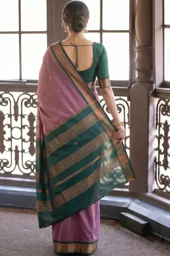Woven design zari pure cotton kanjeevaram saree