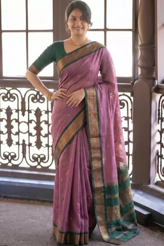 Woven design zari pure cotton kanjeevaram saree