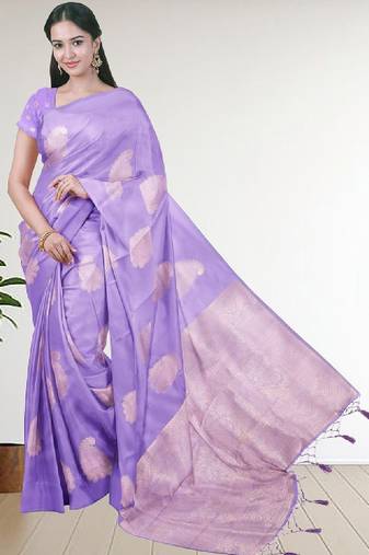 Ethnic motifs zari art silk handloom kanjeevaram saree