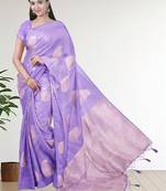 Ethnic motifs zari art silk handloom kanjeevaram saree
