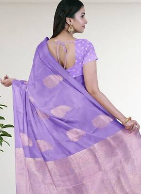 Ethnic motifs zari art silk handloom kanjeevaram saree 3