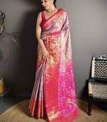 Woven design zari silk blend kanjeevaram saree