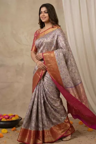 Woven design zari art silk kanjeevaram saree