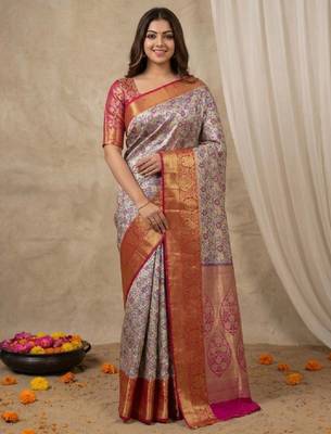 Woven design zari art silk kanjeevaram saree 3