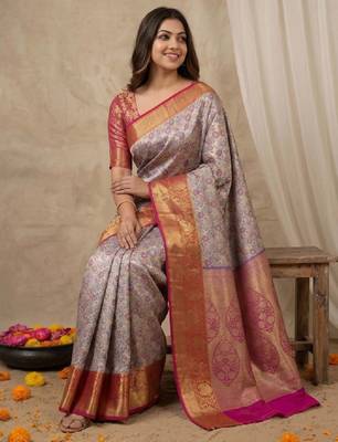 Woven design zari art silk kanjeevaram saree 4