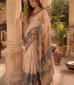 Ethnic motifs art silk handloom kanjeevaram saree