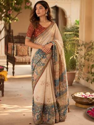 Ethnic motifs art silk handloom kanjeevaram saree 2