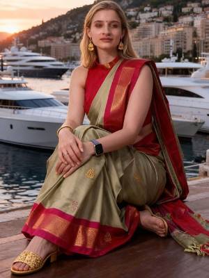 Zari pure cotton kanjeevaram saree 1
