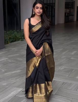 Woven design zari art silk designer kanjeevaram saree 1