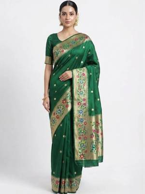 Woven design zari art silk kanjeevaram saree 1