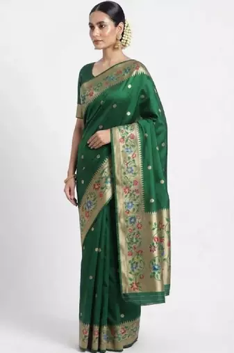 Woven design zari art silk kanjeevaram saree