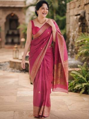 Woven design zari art silk kanjeevaram saree 1