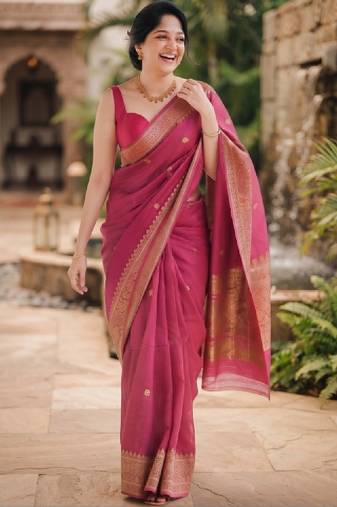 Woven design zari art silk kanjeevaram saree