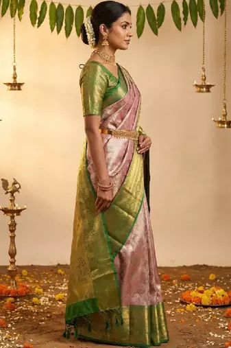 Woven design zari art silk handloom kanjeevaram saree