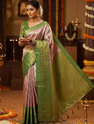 Woven design zari art silk handloom kanjeevaram saree 4