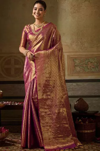 Woven design zari silk blend designer kanjeevaram saree