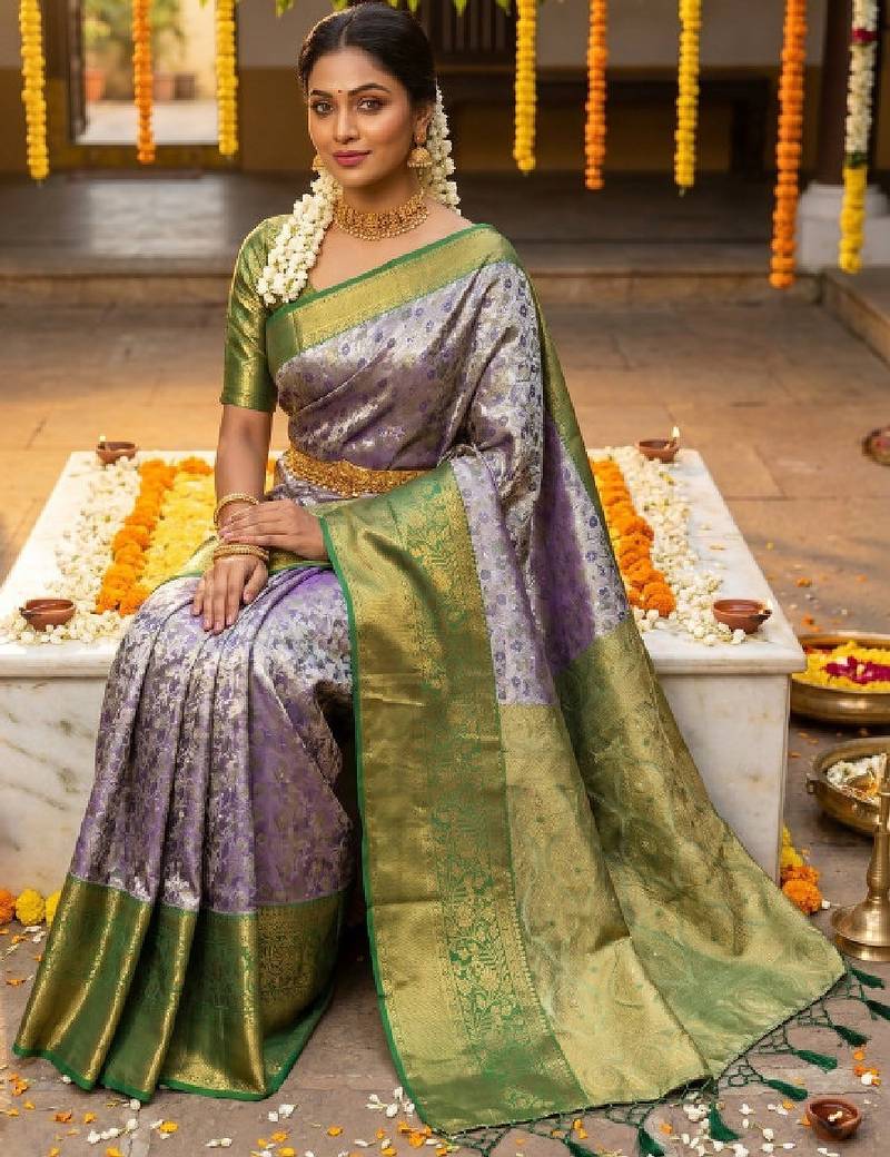 Woven design zari art silk handloom kanjeevaram saree