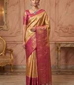 Ethnic motifs zari art silk handloom kanjeevaram saree