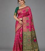 Woven design zari silk blend kanjeevaram saree