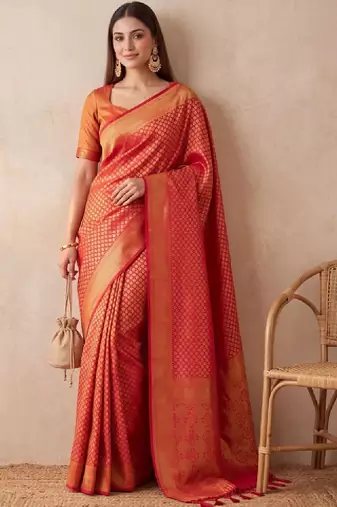 Woven design zari art silk kanjeevaram saree