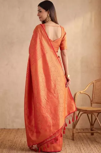 Woven design zari art silk kanjeevaram saree