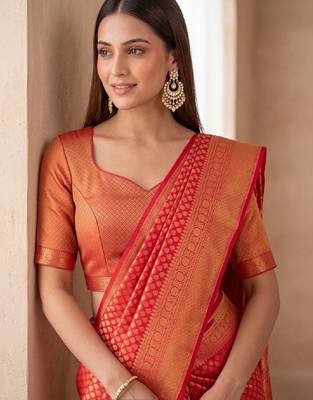 Woven design zari art silk kanjeevaram saree 3