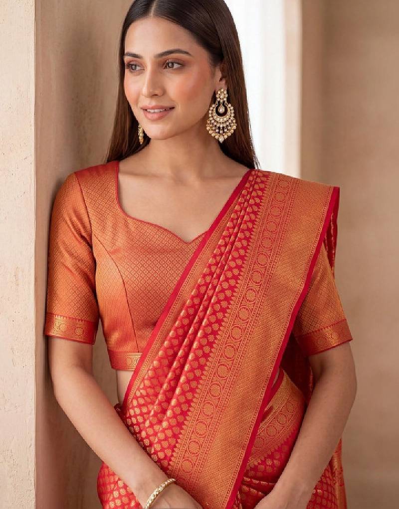 Woven design zari art silk kanjeevaram saree