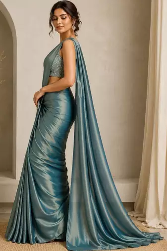 Beads and stones art silk kanjeevaram saree
