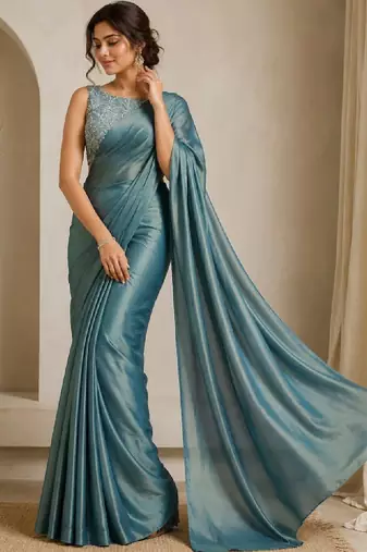 Beads and stones art silk kanjeevaram saree