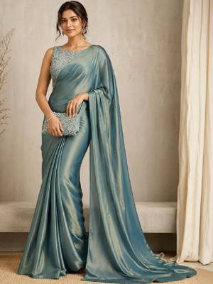 Beads and stones art silk kanjeevaram saree 1