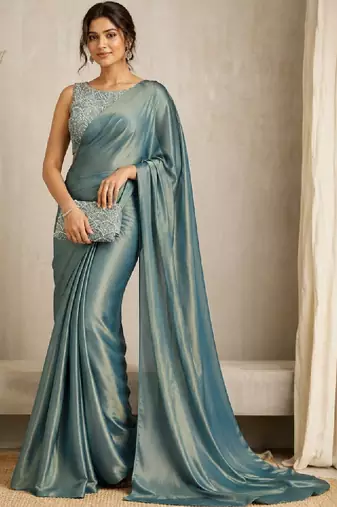 Beads and stones art silk kanjeevaram saree