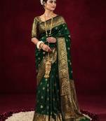 Paisley zari silk blend kanjeevaram saree