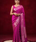 Woven design zari silk blend kanjeevaram saree