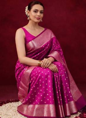 Woven design zari silk blend kanjeevaram saree 2
