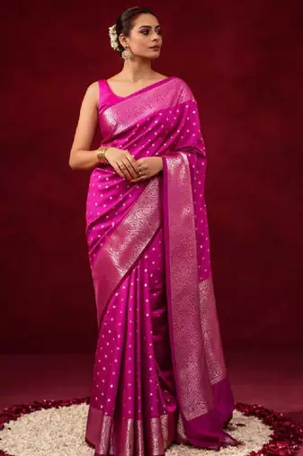 Woven design zari silk blend kanjeevaram saree