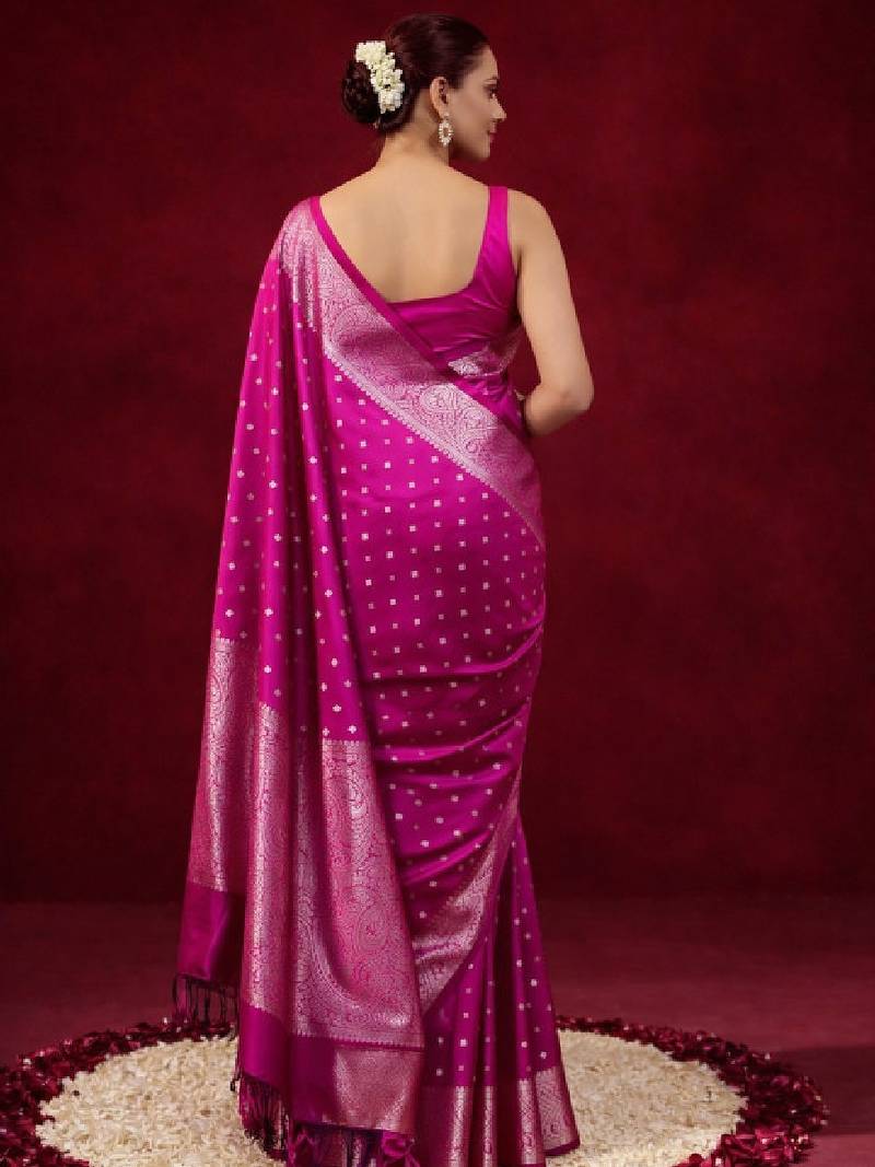 Woven design zari silk blend kanjeevaram saree