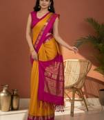 Woven design zari pure cotton kanjeevaram saree