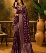 Woven design zari silk blend kanjeevaram saree