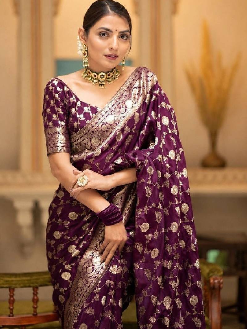 Woven design zari silk blend kanjeevaram saree