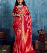 Woven design kanjeevaram saree with blouse piece