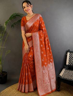 Floral zari art silk designer kanjeevaram saree 1