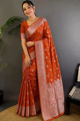 Floral zari art silk designer kanjeevaram saree