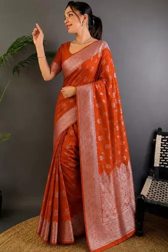Floral zari art silk designer kanjeevaram saree