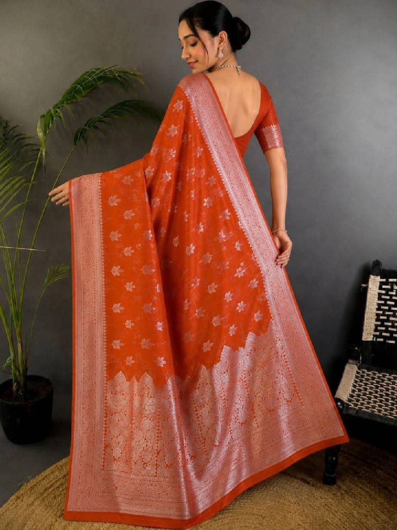 Floral zari art silk designer kanjeevaram saree