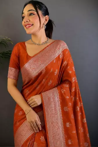 Floral zari art silk designer kanjeevaram saree