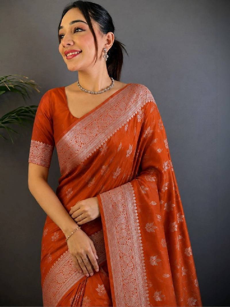 Floral zari art silk designer kanjeevaram saree